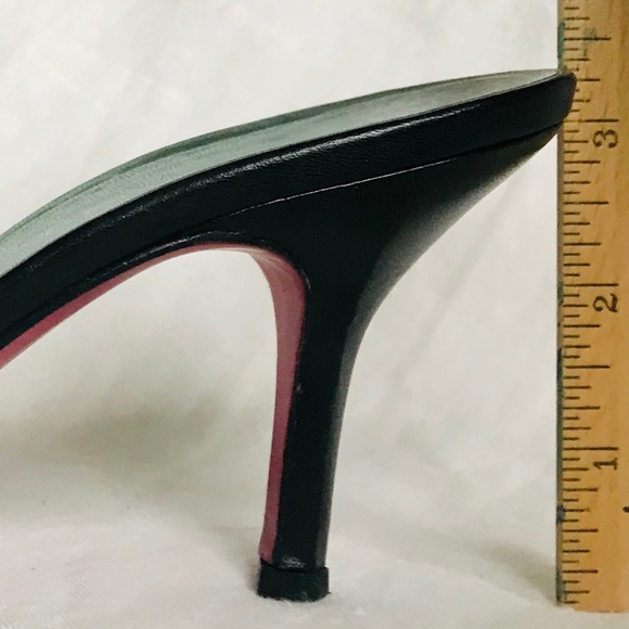 Emanuel Ungaro Black Kitten Heel Mule Sandal - Picture 3 of 8